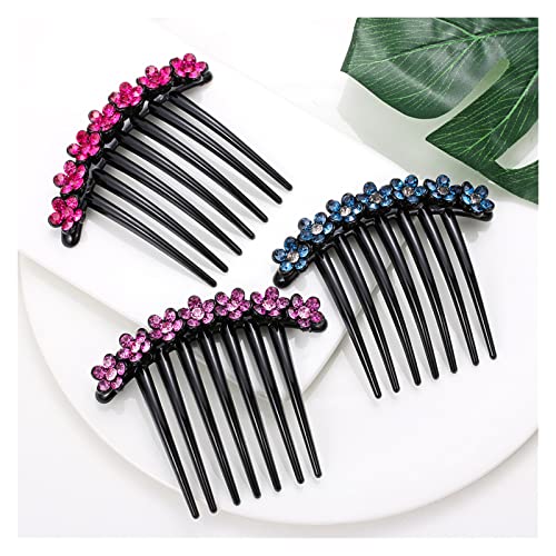 Women Crystal Flower Hair Combs Hairpins Bridal Hair Clips Rhinestone Bun Maker Headpieces Ladies Hair Ornaments Accesso (Color : 22) von DNCG