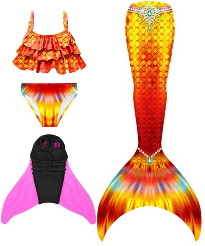 DNFUN Mädchen Monoflossen mit Cosplay Bikini Set und Flossen DNFUN Mädchen Monoflossen mit Cosplay Bikini Set und Flossen von DNFUN