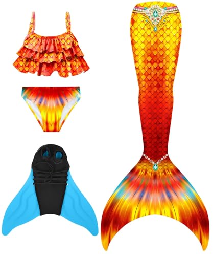 DNFUN Mädchen Monoflossen mit Cosplay Bikini Set und Flossen DNFUN Mädchen Monoflossen mit Cosplay Bikini Set und Flossen von DNFUN