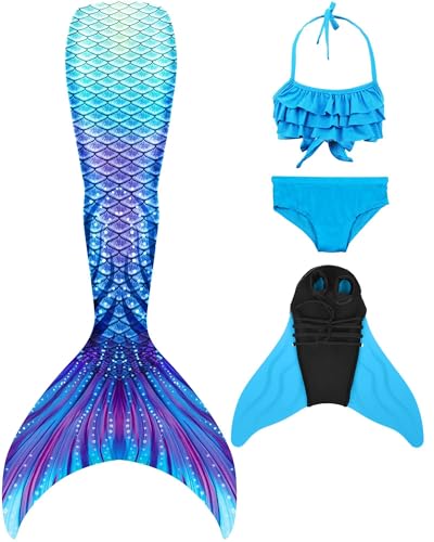 DNFUN Mädchen Monoflossen mit Cosplay Bikini Set und Flossen DNFUN Mädchen Monoflossen mit Cosplay Bikini Set und Flossen von DNFUN