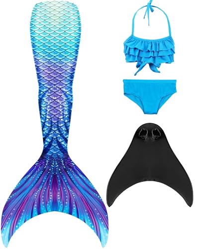 DNFUN Mädchen Monoflossen mit Cosplay Bikini Set und Flossen DNFUN Mädchen Monoflossen mit Cosplay Bikini Set und Flossen von DNFUN