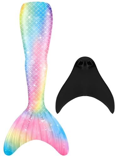 DNFUN Meerjungfrauenflosse Damen-Erwachsene-Teenager Meerjungfrauenschwanz mit Meerjungfrau Flosse zum Schwimmen von DNFUN