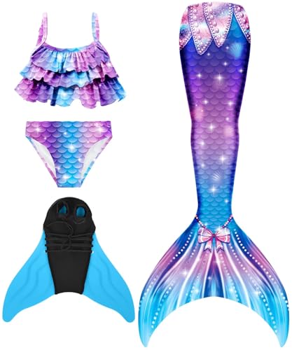DNFUN Monofin Mädchen Cosplay mit Flossen von DNFUN