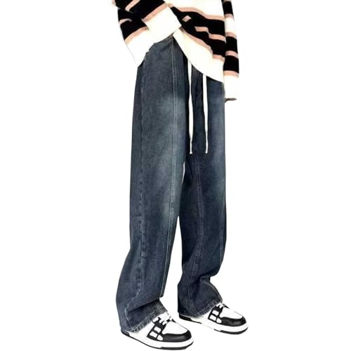 Jeanshosen Herren Hose mit Weitem Bein Jeans Hip Hop Y2K Baggy Jeans Teenager Jungen Skateboard Hosen Streetwear von DNJKH