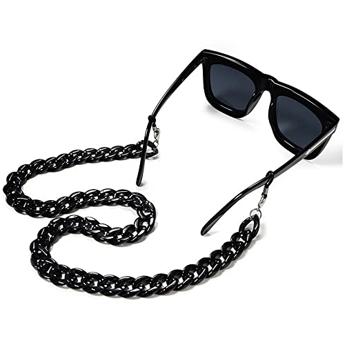 DNLKWGO Brillenband Brillenkette Acryl mehrfarbig Brillenhalter für Damen und Herren, Schwarz , One size von DNLKWGO