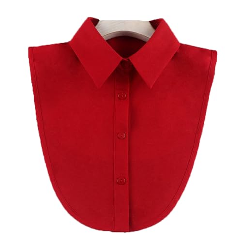 DNLKWGO Eleganter abnehmbarer falscher Kragen Dickey Kragen falscher Kragen halbes Hemd falscher Kragen für Frauen Mädchen, Rot/Ausflug, einfarbig (Getaway Solids), Einheitsgröße von DNLKWGO