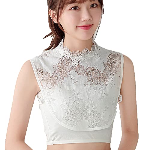 DNLKWGO Spitze Fake Kragen Half Top Mock Bluse Peter Pan Kragen für Frauen Mädchen, B-Weiß, M Große Größen von DNLKWGO