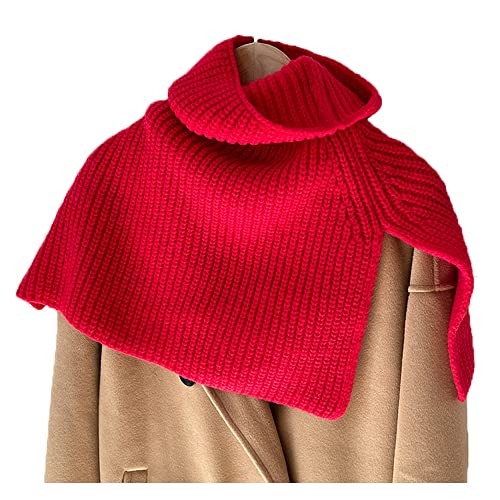 DNLKWGO Winterschal Wrap Mode Schal Schals Dicker Strick Schal Wraps für Frauen Mädchen, Red, One size von DNLKWGO