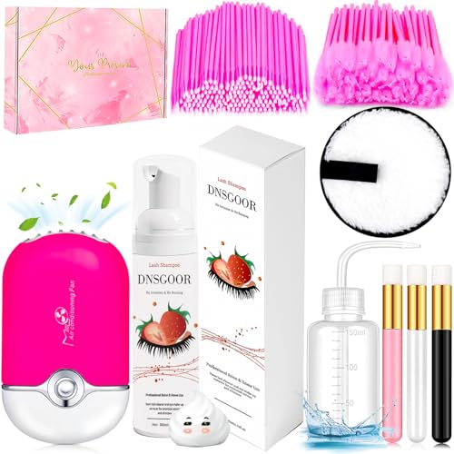 200ml/6.7fl.oz Professionell WimpernShampoo Lash Foam Cleanser USB Wimpern Föhn Reinigung Bürste Mascara Brush Wiederverwendung Makeup Entferner Pad Miniatur Pinsel Waschflasche von DNSGOOR