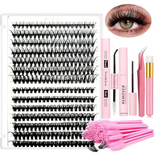 DIY Wimpernverlängerung Kit 280 PCS 9-16mm Länge 30D+40D Curl Individuelle Wimpern Kit für Anfänger Lash Bond and Seal Wimpernkleber Entferner Pinzette Wimpernanwendungswerkzeug von DNSGOOR