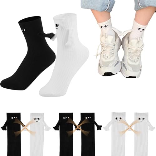 DNWFZ Lustige Socken,Funny Magnetische Socken Funny Lustige Couple Holding Hands Socks Show Off Casual Socks For Couple Women Men Lustige Funny 3D Hand Paar Socken von DNWFZ