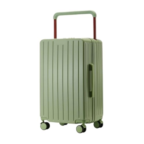 DNZOGW Reisekoffer Gepäck Universal Wheel Box Reißverschluss Trolley Box Passwort Box Männer Und Frauen Reisen Leder Koffer Koffer Trolley (Color : Green, Size : C) von DNZOGW