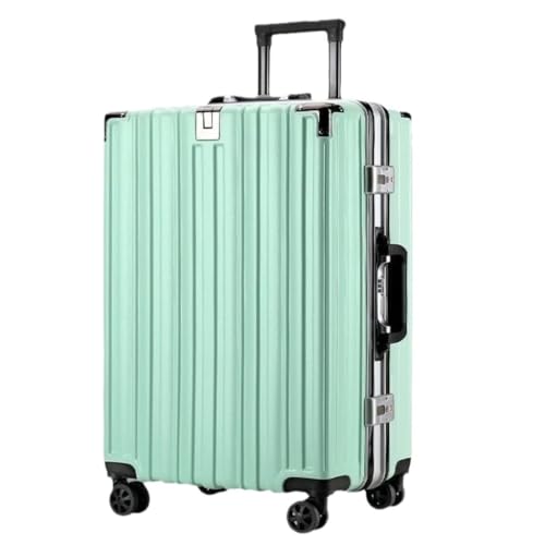 DNZOGW Reisekoffer Koffer Aluminiumlegierung Sitzkoffer Koffer Männer Und Frauen Schloss Trolley-Koffer Modischer Boarding-Koffer Trolley (Color : Green, Size : A) von DNZOGW