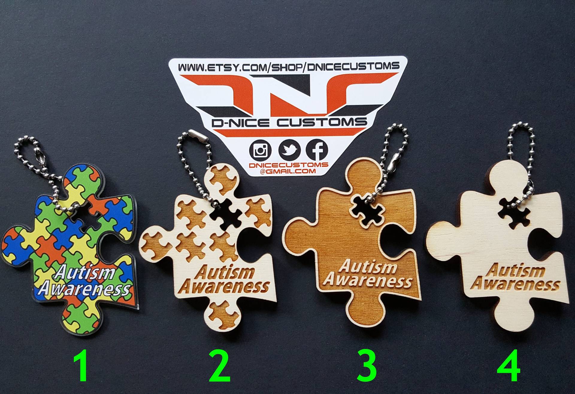 Autismus Bewusstsein Puzzle Stück Hangtag/Schlüsselanhänger Autismus Bewusstsein Puzzle Stück Hangtag/Schlüsselanhänger von DNiceCustoms