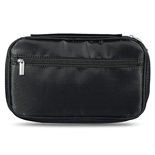 Kulturbeutel-Organizer, Make-up, 2 Farben, Professionelle Make-up-Pinsel-Tasche, Kulturbeutel-Organizer, Kosmetik-Aufbewahrungskoffer, Handtasche mit Reißverschluss (schwarz) (Schwarz) von Doact