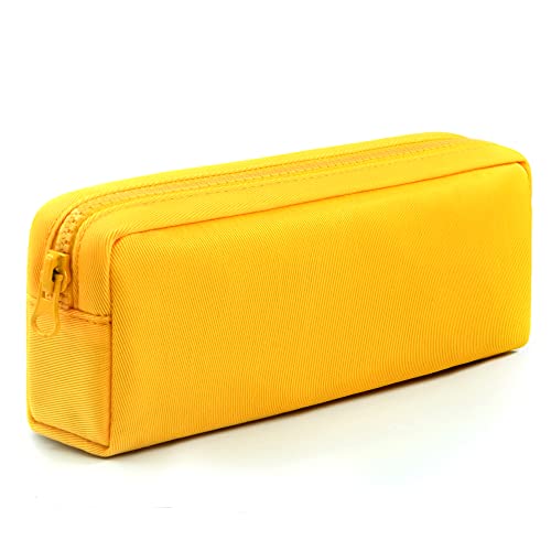 DOBMIT Federmäppchen mit großem Fassungsvermögen, reine Farbe, Stifteetui mit Reißverschluss, Schreibwaren-Aufbewahrungstasche für erwachsene Offiziere, Gelb von DOBMIT