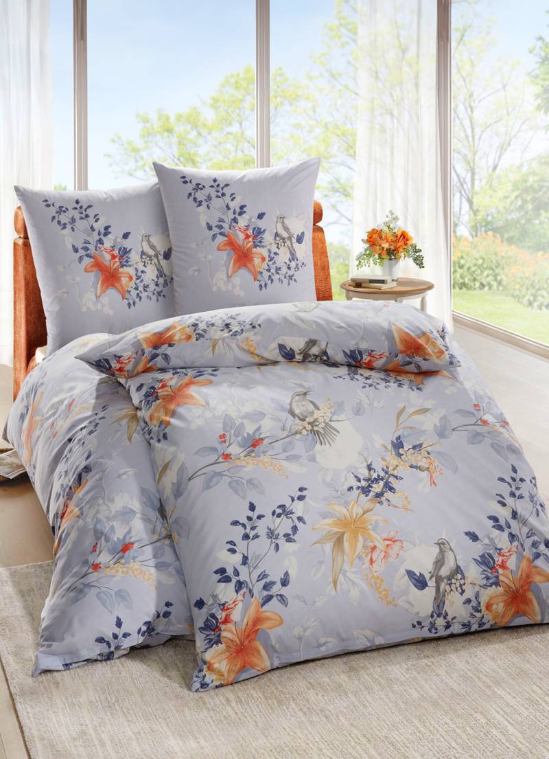 Renforcé-Bettwäsche-Garnitur von Dobnig, Größe 411 (4-teiliges Sparset, 2x 40/80 + 2x 135/200 cm), Blau von DOBNIG