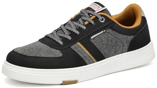 DOBOLIN Herren Sneaker Cowboys Shoes Schuhe Business Freizeitschuhe Leichte Trainers Sportschuhe für Walking Business Sport Größe 40-46,Schwarz von DOBOLIN