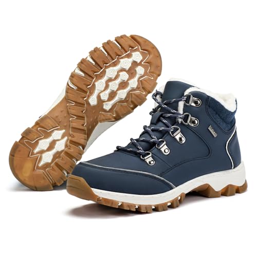DOBOLIN Winterschuhe Damen Wasserdicht Warm Gefüttert Schnürstiefel Schneestiefel Winter Outdoor Boots, Blau, 39 EU DOBOLIN Winterschuhe Damen Wasserdicht Warm Gefüttert Schnürstiefel Schneestiefel Winter Outdoor Boots, Blau, 39 EU von DOBOLIN