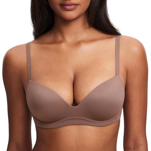 DOBREVA BH Damen ohne Bügel Push Up BHS Soft T Shirt Gepolstert Bustier Nahtlose Sleep Braun Lila 70C von DOBREVA