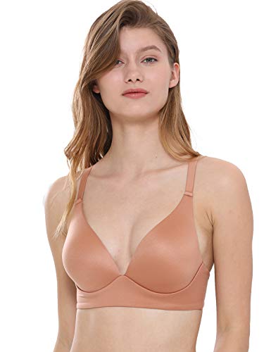 DOBREVA Damen Komfort BH - Gemoldete Cups, Triangel Bralette, Ohne Bügel Nerz 70D von DOBREVA