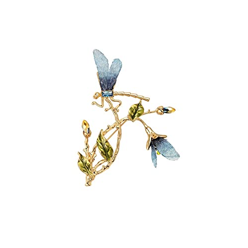 Frauen Broschen Damen Elegante Stickerei Farbverlauf Libelle Blatt Blume Brosche Temperament Luxus Hochzeit Bankett Brosche Schmuck Brosche Pin von DOCOXI