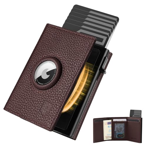DODENSHA® MagSnap Pepple Airtag Wallet Herren I Kartenetui Herren I Smart Wallet für 10+ Karten I Wallet mit Münzfach I Geldbeutel mit AirTag* Fach I Geldbörse Herren mit RFID Schutz I Lila von DODENSHA
