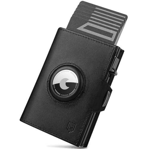 DODENSHA Airtag Wallet | Herren Geldbörse | Wallets for Men | RFID kartenetui | Smart Wallet | Slim Wallet mit Münzfach | Pop-up-Kartenetui aus Aluminium | 8-10 Karten | Schwarz von DODENSHA