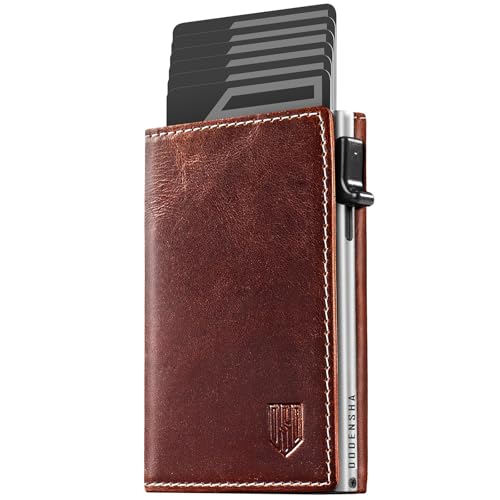 DODENSHA MagSnap Geldbörse Herren I Slim Wallet mit Münzfach I Wallets for Men für 10+ Karten I Magnetischer Verschluss portmonee Herren Slim I RFID Schutz I BraunSilber von DODENSHA