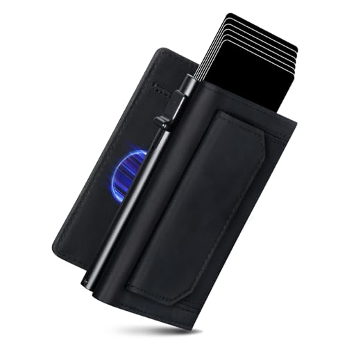 DODENSHA MagSnap Geldbörse Herren I Slim Wallet mit XL-Münzfach für 10+ Münzen I Kreditkartenetui Geldbeutel für 10+ Karten I Magnetischer Verschluss Geldbörse Herren I RFID Schutz I Schwarz von DODENSHA