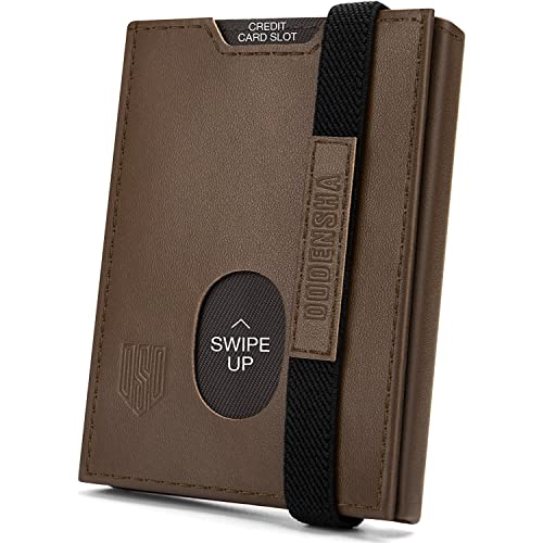 DODENSHA Mini Geldbörse mit Münzfach und RFID-Schutz I Portmonee Herren I Kartenetui Geldbeutel Leder I Slim Wallet I Karten Portemonnaie Klein Kreditkartenetui für Herren | Vintage Braun von DODENSHA