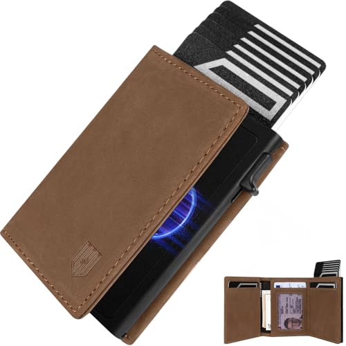 DODENSHA MagSnap Portmonee Herren I Slim Wallet mit Münzfach I Kreditkartenetui Geldbeutel Herren für 10+ Karten I Magnetischer Verschluss Geldbörse Herren I RFID Schutz I Braun DODENSHA MagSnap Portmonee Herren I Slim Wallet mit Münzfach I Kreditkartenetui Geldbeutel Herren für 10+ Karten I Magnetischer Verschluss Geldbörse Herren I RFID Schutz I Braun von DODENSHA