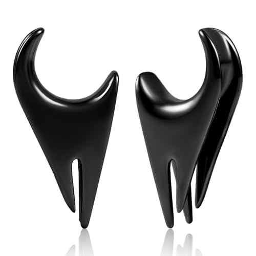 DOEARKO Ohr Flesh Tunnel 1 Paare Ohr Tunnel Plug Edelstahl Double Flared Flesh Plugs Ohrpiercing Gestreckte Schmuck für Frauen und Männer (Schwarz,8mm) von DOEARKO
