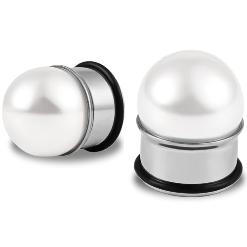 DOEARKO Ohr Flesh Tunnel 1 Paare Ohr Tunnel Plug Perle Schraubverschluss Edelstahl Ohr Plug Expander Ohrpiercing Schmuck für Frauen und Männer 6mm-16mm (Silber, 10mm) von DOEARKO