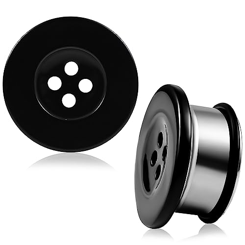DOEARKO Ohr Flesh Tunnel 1 Paare Ohr Tunnel Plug Piercing Schmuck Set Ohr Expander Plug für Frauen und Männer Schwarz 12mm von DOEARKO