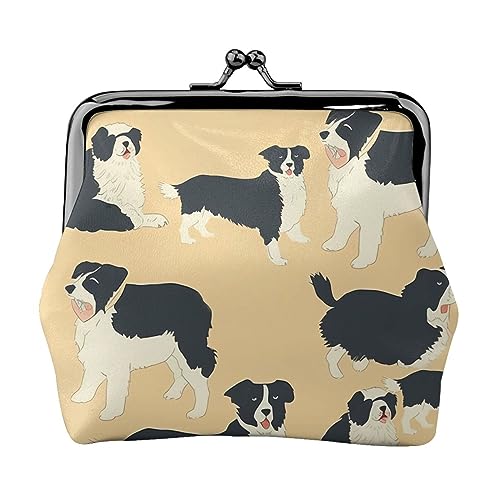 Ananas Gedruckt Geldbörse Für Frauen Brieftasche Tasche Pu Leder Ändern Beutel Kiss-Lock Vintage Beutel, Border Collie Muster, Einheitsgröße, Vintage von DOFFO