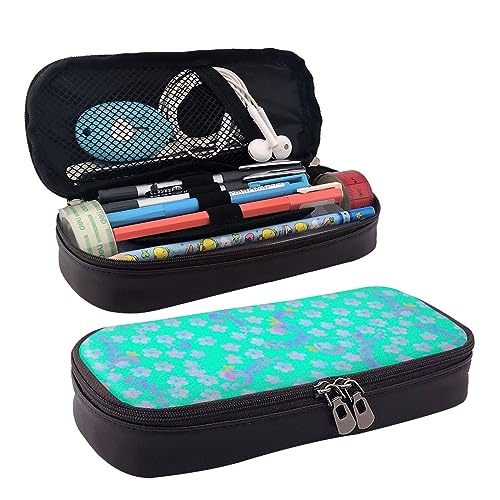 Aquarell Broken Flower Printed Cute Pencil Case Aesthetic Pencil Pouch Special Pen Case Artificial Leather Pencil Bag Durable Pencil Box Zipper Pencil Cases For Men Women Office Work And Study, von DOFFO