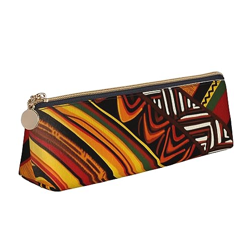 DOFFO African Striped Printed Cute Pencil Case Aesthetic Pencil Pouch Special Pen Case Small Pencil Bag Durable Pencil Box Zipper Pencil Cases For Women Office Work And Study, weiß, Einheitsgröße von DOFFO