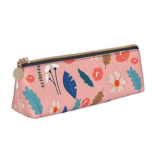 DOFFO Blume und Blatt Muster Rosa Gedruckt Niedlich Bleistift Fall Ästhetische Bleistift Tasche Spezielle Stift Fall Kleine Bleistift Tasche Langlebig Bleistift Box Reißverschluss Bleistift Fällen Für von DOFFO