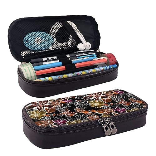 DOFFO Bunte Blume Gedruckt Nette Bleistift Fall Ästhetische Bleistift Beutel Spezielle Stift Fall Kunstleder Bleistift Tasche Langlebig Bleistift Box Reißverschluss Bleistift Fällen Für Männer Frauen von DOFFO