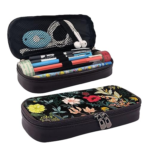 DOFFO Bunte Boho Floral Gedruckt Niedlich Bleistift Fall Ästhetische Bleistift Tasche Spezielle Stift Fall Kunstleder Bleistift Tasche Langlebig Bleistift Box Reißverschluss Federmäppchen Für Männer von DOFFO