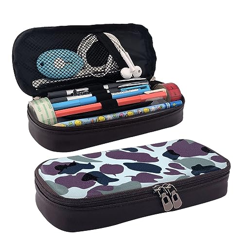 DOFFO Camouflage Gedruckt Niedlich Bleistift Fall Ästhetische Bleistift Tasche Spezielle Stift Fall Kunstleder Bleistift Tasche Langlebig Bleistift Box Reißverschluss Federmäppchen Für Männer Frauen von DOFFO