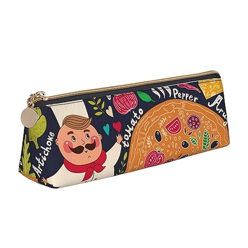 DOFFO Chef Pizza Gedruckt Niedlich Bleistift Fall Ästhetische Bleistift Tasche Spezielle Stift Fall Kleine Bleistift Tasche Langlebig Bleistift Box Reißverschluss Bleistift Fällen Für Frauen Büro von DOFFO