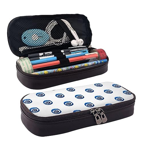 DOFFO Evil Eyes Printed Cute Pencil Case Aesthetic Pencil Pouch Special Pen Case Artificial Leather Pencil Bag Durable Pencil Box Zipper Pencil Cases For Men Women Office Work And Study, Schwarz , von DOFFO