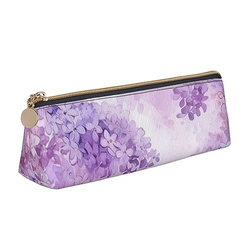 DOFFO Framing Lilac Flowers In Blossom Printed Cute Pencil Case Aesthetic Pencil Pouch Special Pen Case Small Pencil Bag Durable Pencil Box Zipper Pencil Cases For Women Office Work And Study, weiß, von DOFFO