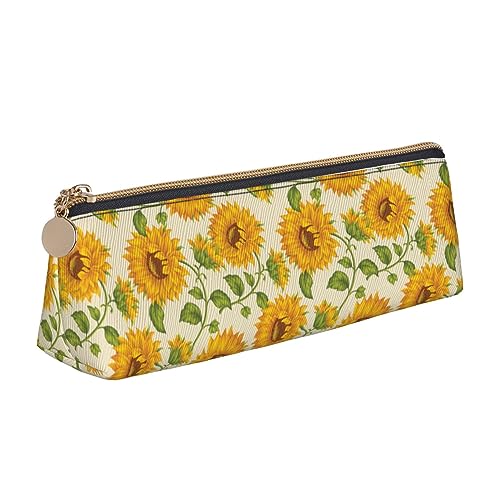 DOFFO Frische Sonnenblume Gedruckt Nette Bleistift Fall Ästhetische Bleistift Beutel Spezielle Stift Fall Kleine Bleistift Tasche Langlebig Bleistift Box Reißverschluss Bleistift Fällen Für Frauen von DOFFO