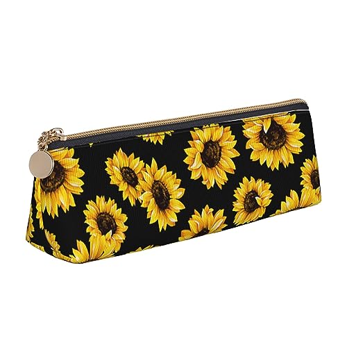 DOFFO Frühling Sonnenblumen Blumen Gedruckt Niedlich Bleistift Fall Ästhetische Bleistift Beutel Spezielle Stift Fall Kleine Bleistift Tasche Langlebig Bleistift Box Reißverschluss Bleistift Fällen von DOFFO