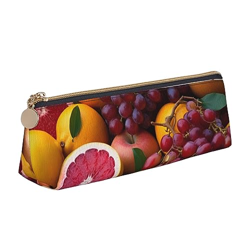 DOFFO Fruit Picture Printed Cute Pencil Case Aesthetic Pencil Pouch Special Pen Case Small Pencil Bag Durable Pencil Box Zipper Pencil Cases For Women Office Work And Study, weiß, Einheitsgröße von DOFFO