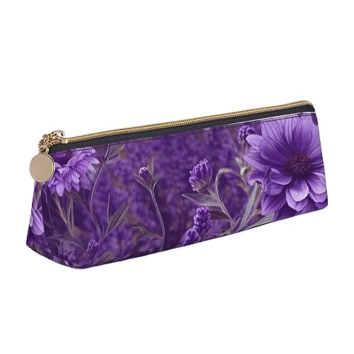 DOFFO Lila Floral Gedruckt Niedlich Bleistift Fall Ästhetische Bleistift Tasche Spezielle Stift Fall Kleine Bleistift Tasche Langlebig Bleistift Box Reißverschluss Bleistift Fällen Für Frauen Büro von DOFFO