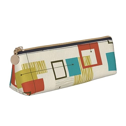 DOFFO Mid Century Modern Printed Cute Pencil Case Aesthetic Pencil Pouch Special Pen Case Small Pencil Bag Durable Pencil Box Zipper Pencil Cases For Women Office Work And Study, weiß, Einheitsgröße von DOFFO